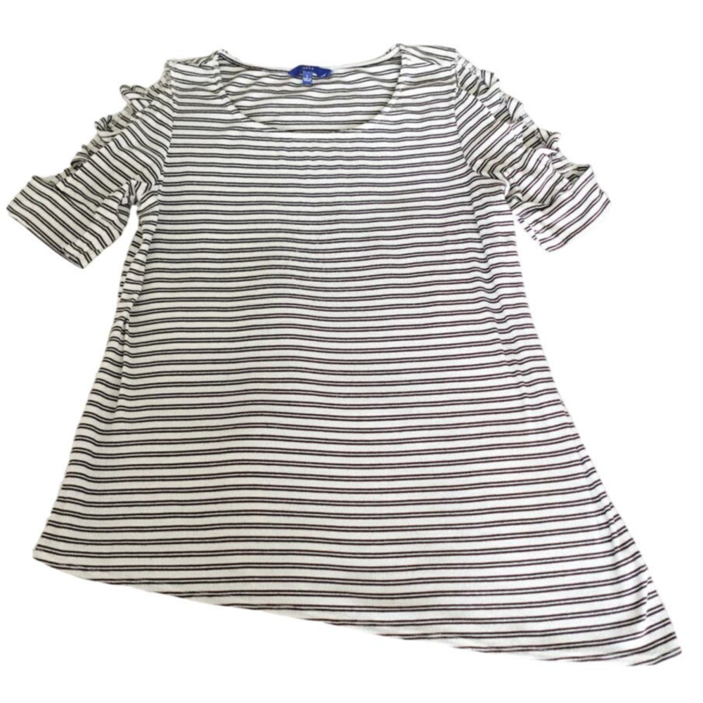 black n white striped long top Large
